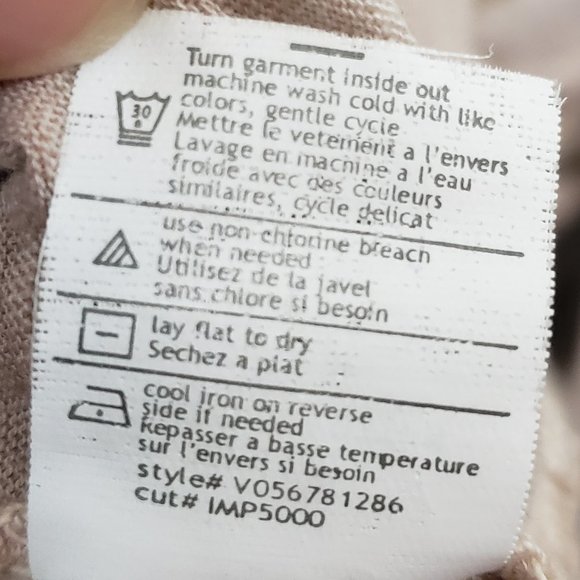 Vince Women's Crew Brown & Tan Tie Dye Splatter Pocket Folded Oversize Shirt S - Picture 9 of 16